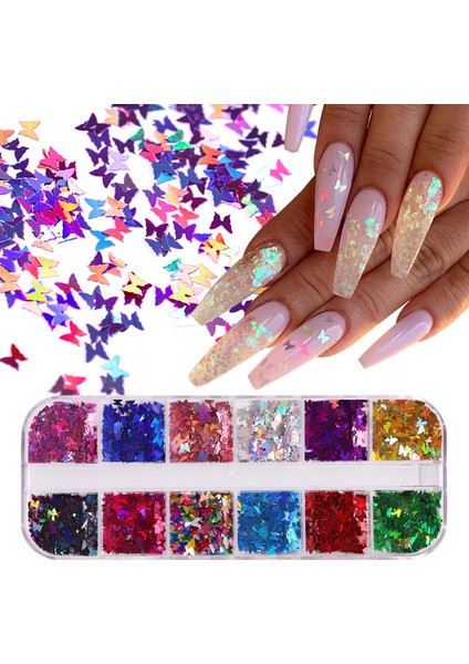 Nail Art Tırnak Süsleme Pul Seti, Kelebek Desenli modelleri