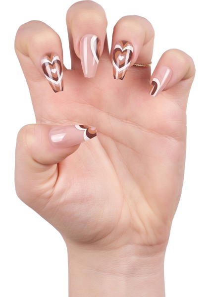 Takma Tırnak Seti Pro-Yapıştırıcı ile 24 Adet Renkli ve Desenli Tırnak modelleri