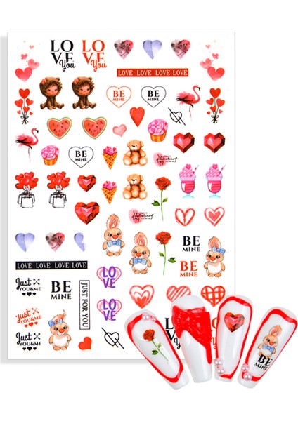 Nail Art Tırnak Süsleme Sticker, Tırnak Dövmesi, Tırnak Tattoo