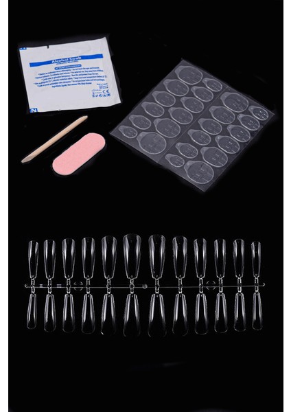 Tırnak Stampa, Nail Art Stampa Plakası, 24'lü Şeffaf Takma Tırnak Seti modelleri
