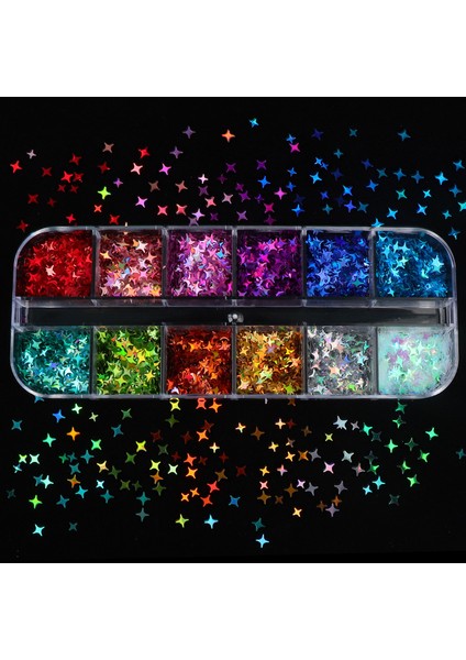 Nail Art Tırnak Süsleme Pul Seti, Yıldız Desenli