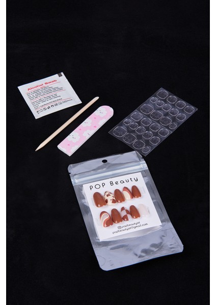 Takma Tırnak Seti 24 Adet Kolay Uygulama için Zararsız Yapıştırıcı ile fırsatları