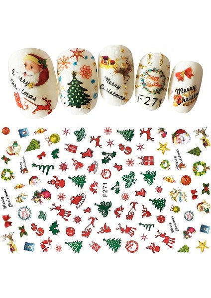 Pop Beauty Nail Art Tırnak Süsleme Sticker, Christmas(Yılbaşı), Tırnak Dövmesi, Tırnak Tattoo