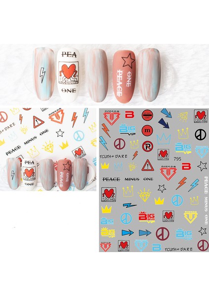 Nail Art Tırnak Süsleme Sticker, Tırnak Dövmesi, Tırnak Tattoo