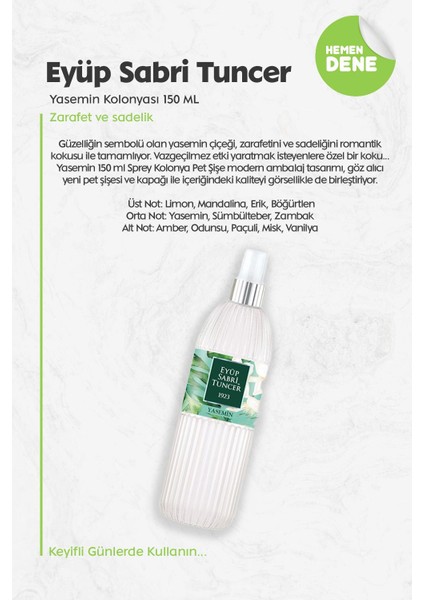 Yasemin Kolonyası 150 ml