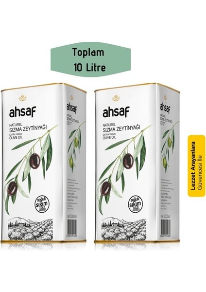 Soğuk Sıkım Natürel Sızma Zeytinyağı 5 lt Teneke 2'li Paket