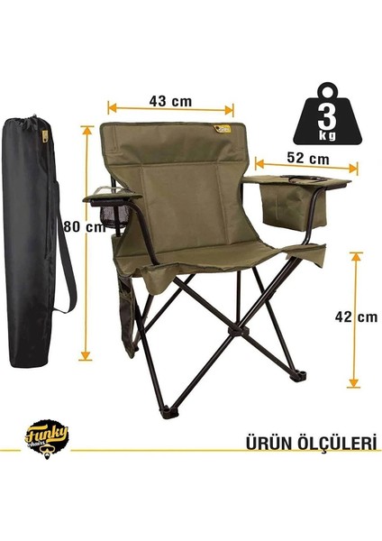 Chaırs Cool Ice Haki Lüks Kamp Sandalyesi XL