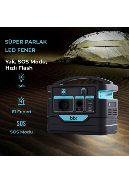 PS80K 80000MAH 296WH 300W AC Priz, 3*Usb-A, 45W Type-C Şarj Taşınabilir Şarj Cihazı Sos Destekli Power Station Güç İstasyonu