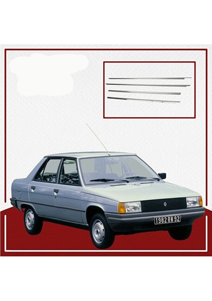 Renault 9 Cam Çıtası Kromu 4 Prç. P.çelik