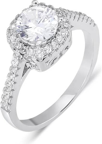 925 Ayar Gümüş Baget Taşlı Kadın Yüzüğü