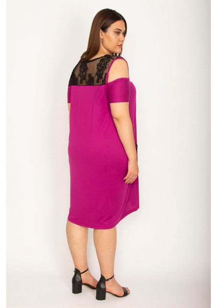 Kadın Fujya Büyük Beden Roba ve Cep File Detaylı Viskon Elbise 65N35698 modelleri