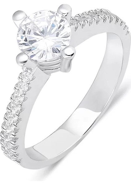 925 Ayar Gümüş Tek Taşlı Kadın Yüzüğü