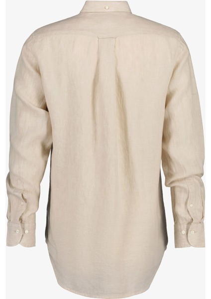 Erkek Bej Regular Fit Keten Gömlek 3230085.277