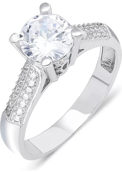 925 Ayar Gümüş Tek Taşlı Kadın Yüzüğü