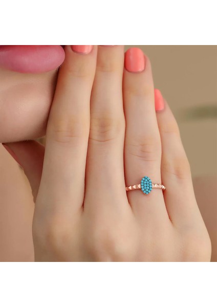 925 Ayar Gümüş Elips Ayarlanabilir Yüzük Rose