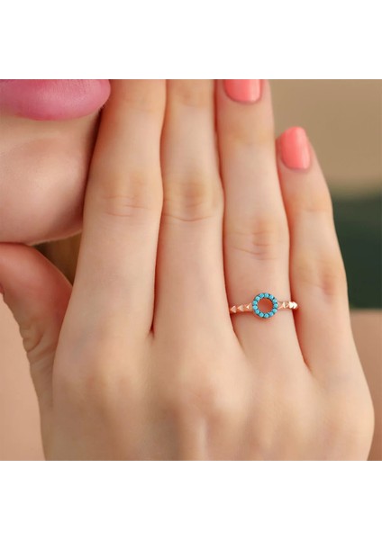 925 Ayar Zirkon Taş Ayarlanabilir Gümüş Yüzük Rose