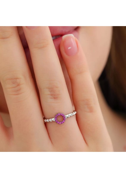 925 Ayar Zirkon Taş Ayarlanabilir Gümüş Yüzük Silver