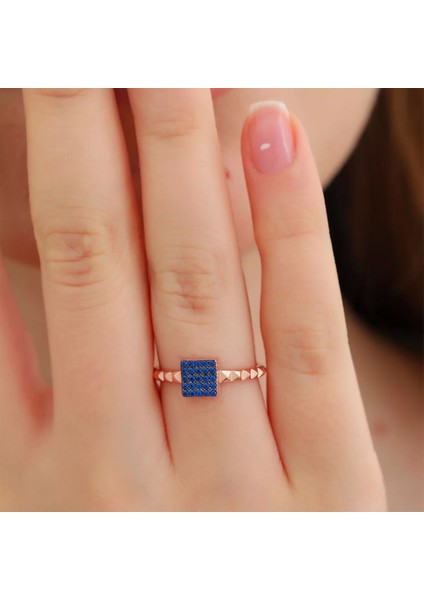 925 Ayar Zirkon Taş Ayarlanabilir Gümüş Yüzük Rose