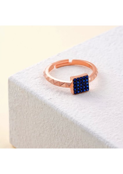 925 Ayar Zirkon Taş Ayarlanabilir Gümüş Yüzük Rose modelleri