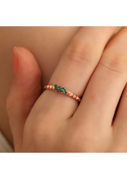 925 Ayar Gümüş Zirkon Taş Ayarlanabilir Yüzük Rose modelleri