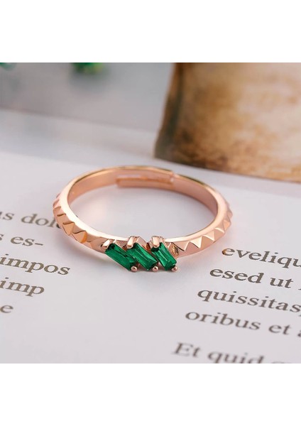 925 Ayar Gümüş Zirkon Taş Ayarlanabilir Yüzük Rose indirimleri