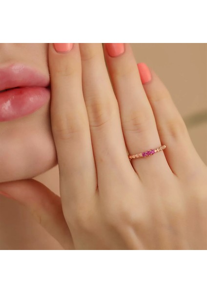 925 Ayar Gümüş Üçtaş Ayarlanabilir Yüzük Rose fiyatları