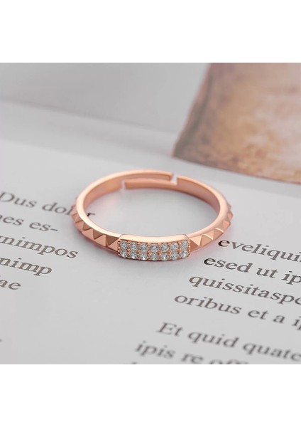 925 Ayar Gümüş Ayarlanabilir Yüzük Rose modelleri