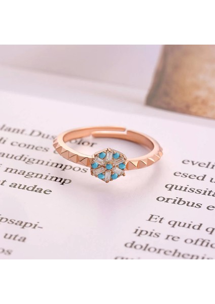 925 Ayar Gümüş Ayarlanabilir Çiçek Motifli Yüzük Rose modelleri