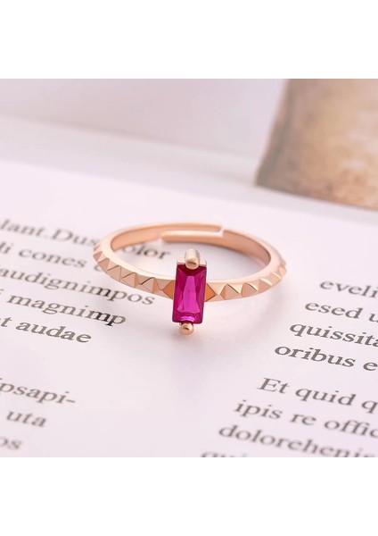 925 Ayar Zirkon Taş Ayarlanabilir Gümüş Yüzük Rose modelleri