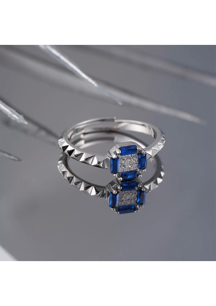 925 Ayar Zirkon Taş Süslemeli Ayarlanabilir Gümüş Yüzük Silver modelleri