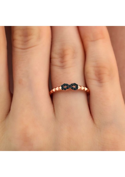 925 Ayar Zirkon Taş Sonsuzluk Işareti Ayarlanabilir Gümüş Yüzük Rose fiyatları