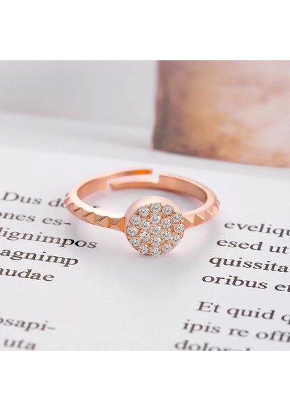 925 Ayar Zirkon Taş Ayarlanabilir Gümüş Yüzük Rose modelleri