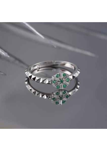 925 Ayar Ayarlanabilir Zirkon Taş Gümüş Yüzük Silver modelleri