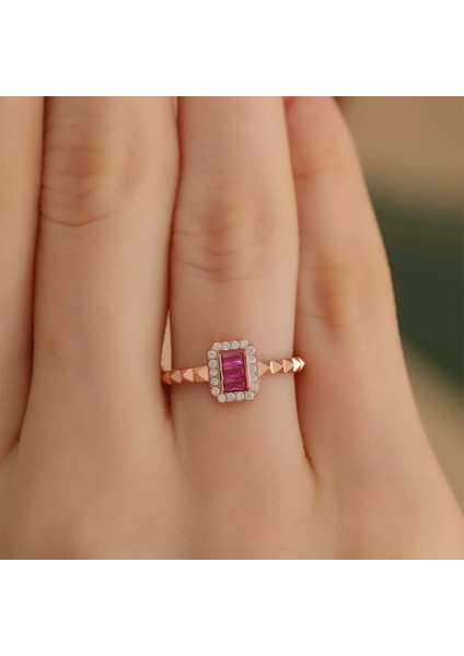 925 Ayar Zirkon Taş Baget Ayarlanabilir Gümüş Yüzük Rose fiyatları