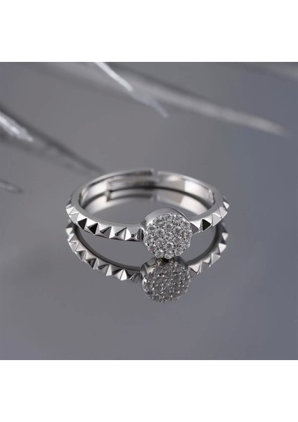 925 Ayar Zirkon Taş Ayarlanabilir Gümüş Yüzük Silver modelleri