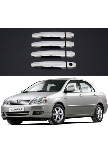 Toyota Corolla Kapı Kolu Kromu 2002-2013 Arası Uyumlu 4 Prç. P.çelik