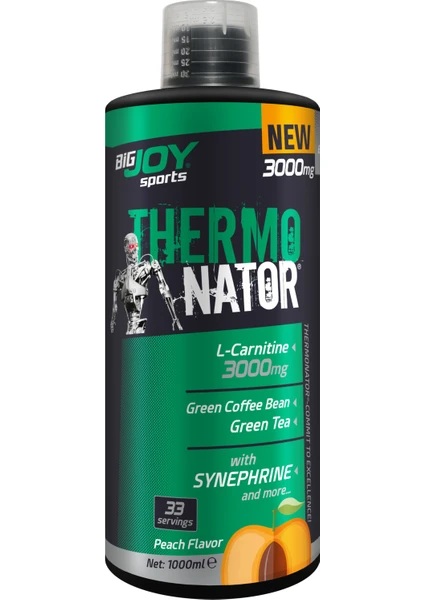 Bigjoy Sports Terminator L-Carnitine 3000 mg Şeftali Aroma 1000 ml L Karnitin Termojenik Kafein