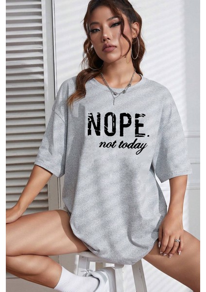 Unisex Not Today Baskılı T-Shirt