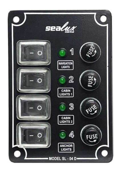 Switch Panel Izoleli Dikey 4 Lü 80X120 mm