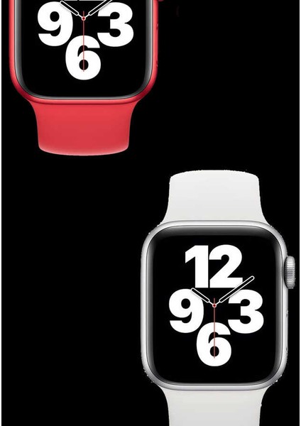 Apple Watch 42MM Silikon Kordon Kayış (Medium) Krd-31 (Siyah)