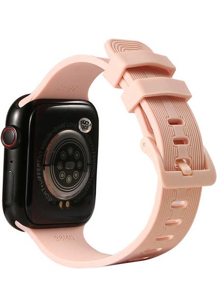 Apple Watch Ultra 49MM Silikon Kordon 15 Kademeli Ayarlanabilir Kayış Krd-23 (Pembe)