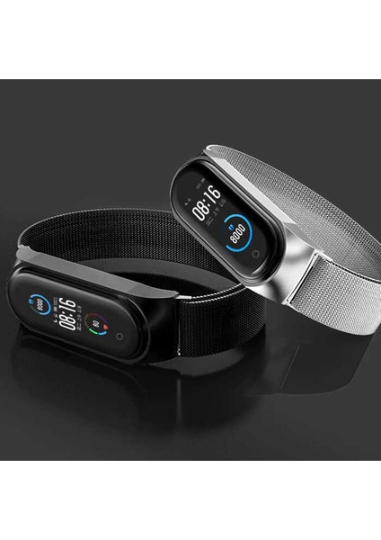 Xiaomi Mi Band 6 Metal Örgü Hasır Mıktanıslı Pratik Kordon Krd-01 (No1)