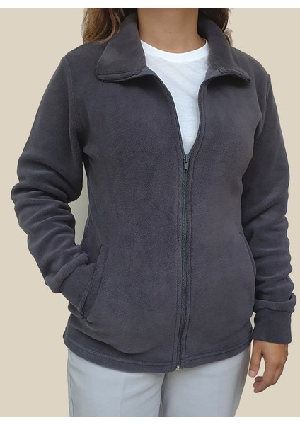 Kadın Kışlık Slim Fit Kalıp Cepli Polar Softshell Mont-Ceket