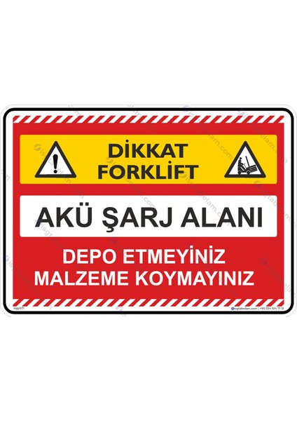 Akü Şarj Alanı/25x35cm/Etiket