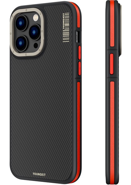 iPhone 14 Pro Uyumlu Kılıf Magsafe Şarj Özellikli Youngkit 600D Kevlar Kapak