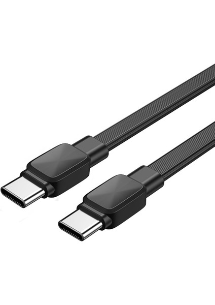 Bravo Wİ-C004 Yassı Tasarım 60W Hızlı Şarj Özellikli Type-C To Type-C Pd Kablo 1m Siyah fiyatları