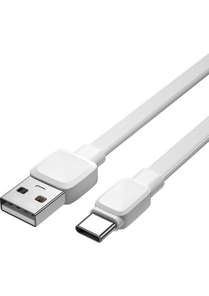 Bravo Wİ-C003 Yassı Tasarım Type-C USB Kablo 1m 2.4A Beyaz