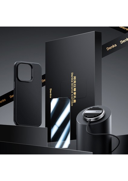iPhone 14 Pro Max Benks Grand Combo MFM01 3in1 Set Uyumlu Kılıf-Ekran Koruyucu-Wireless Şarj Aleti