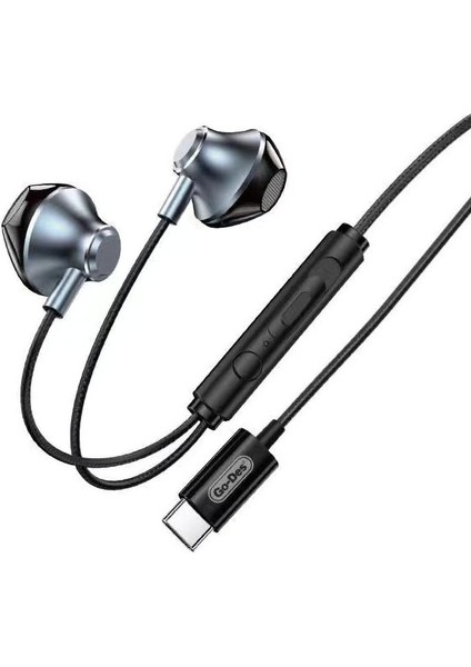Type-C Kulakiçi Metal Kulaklık Go Des GD-EP216 Kablolu Kulaklık