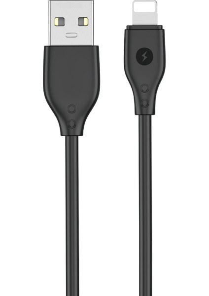 iPhone USB Kablo Wiwu Pioneer Wİ-C001 Ultra Esnek Lightning USB Kablo 1m 2.4A Siyah